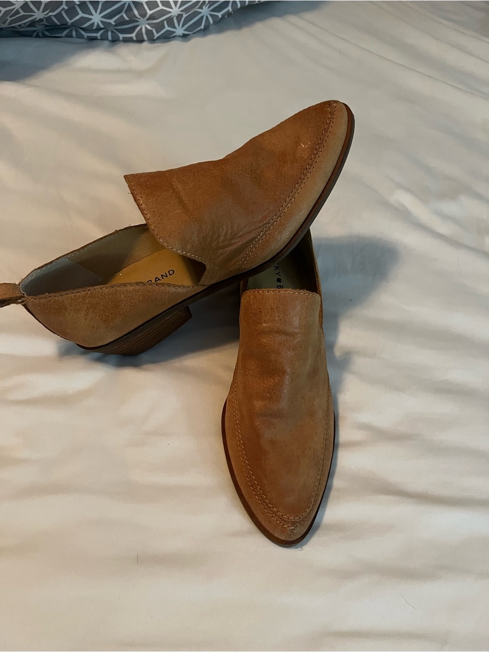 Lucky Brand women's Tan Suede Slip-On Loafers — Warm Brown Suede - Picture 4 of 5